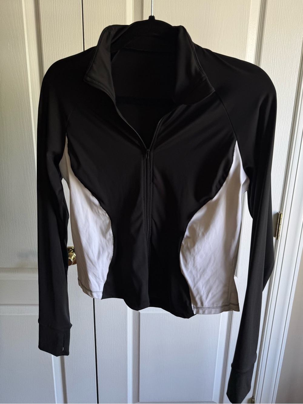Black and White Athletic Zip-Up Jacket